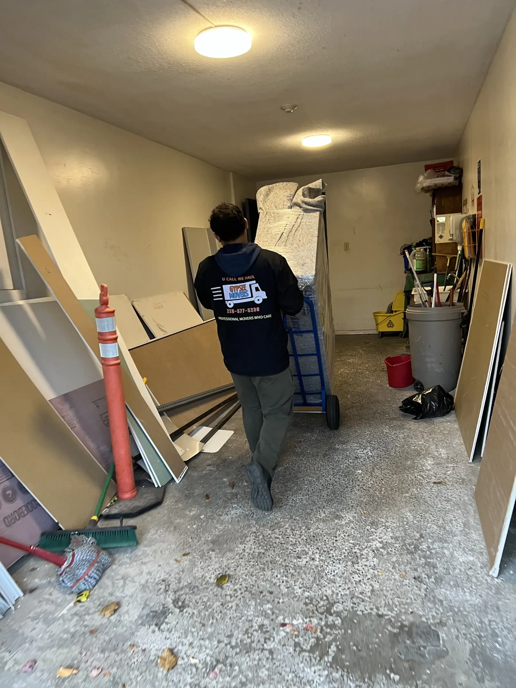Gypsee Movers unloading furniture during a winter local move
