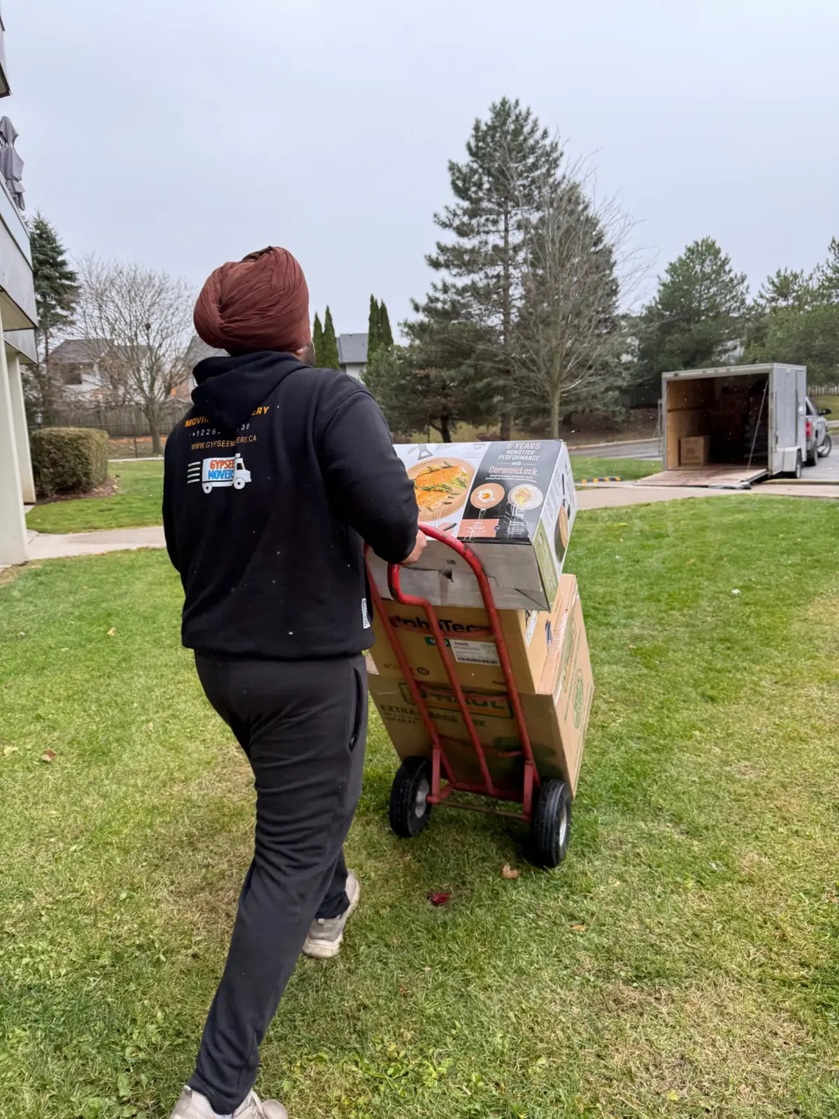 Gypsee mover using a two-wheel dolly