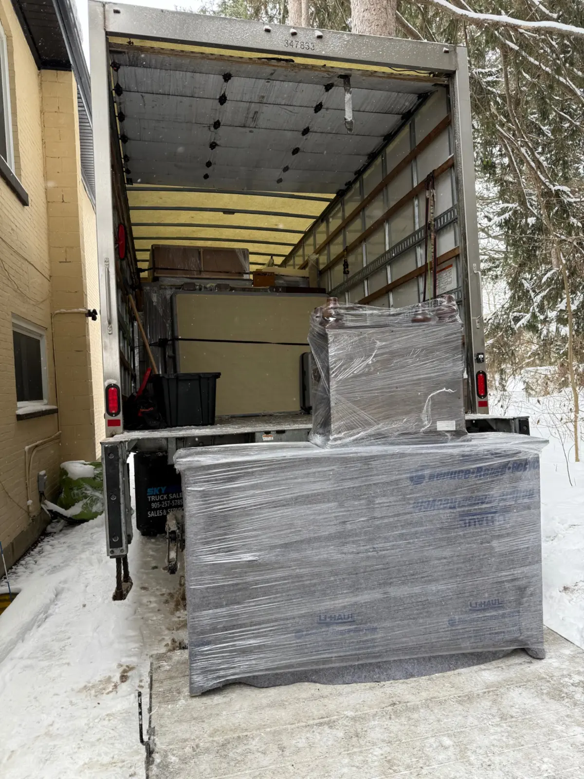 Furniture wrapped for a London apartment move