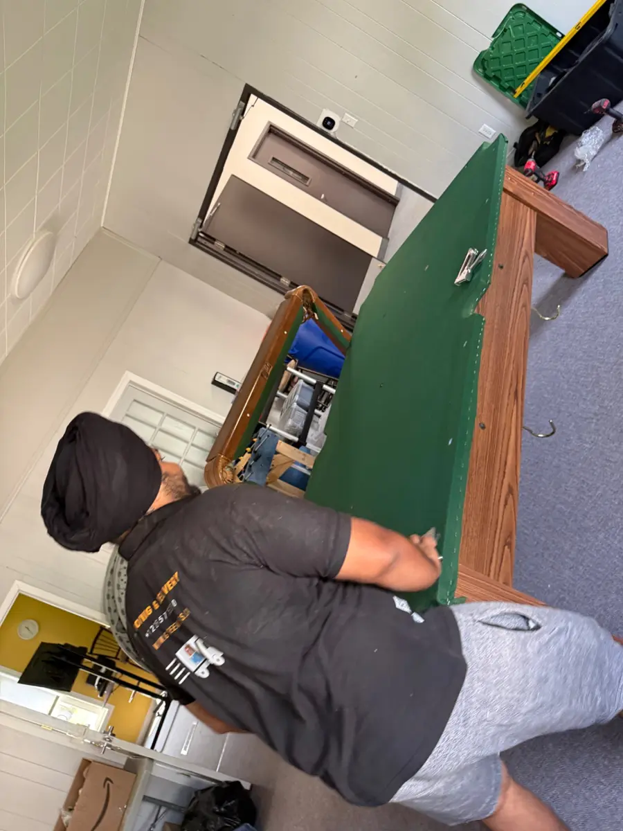Finishing felt and preparing pool table rails