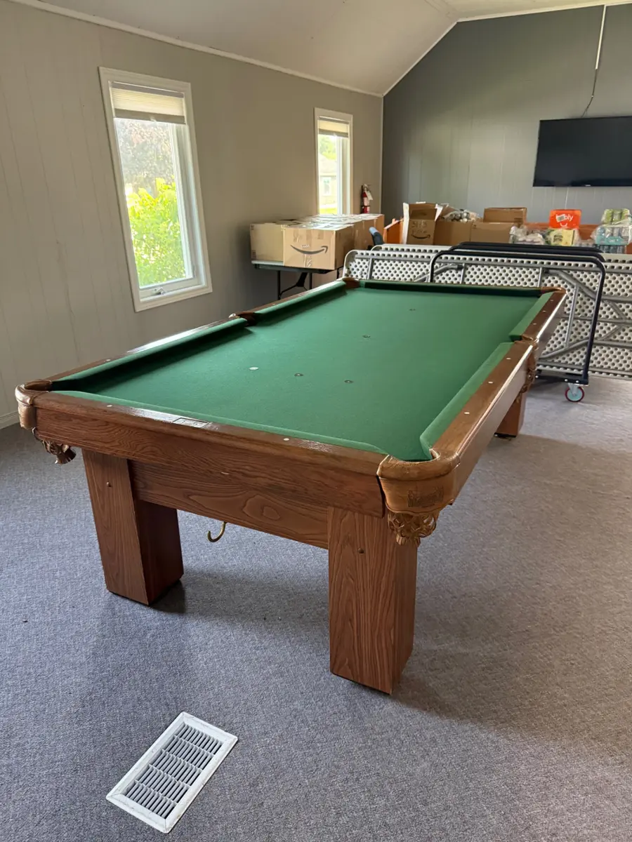Finished pool table assembled in Woodstock Ontario