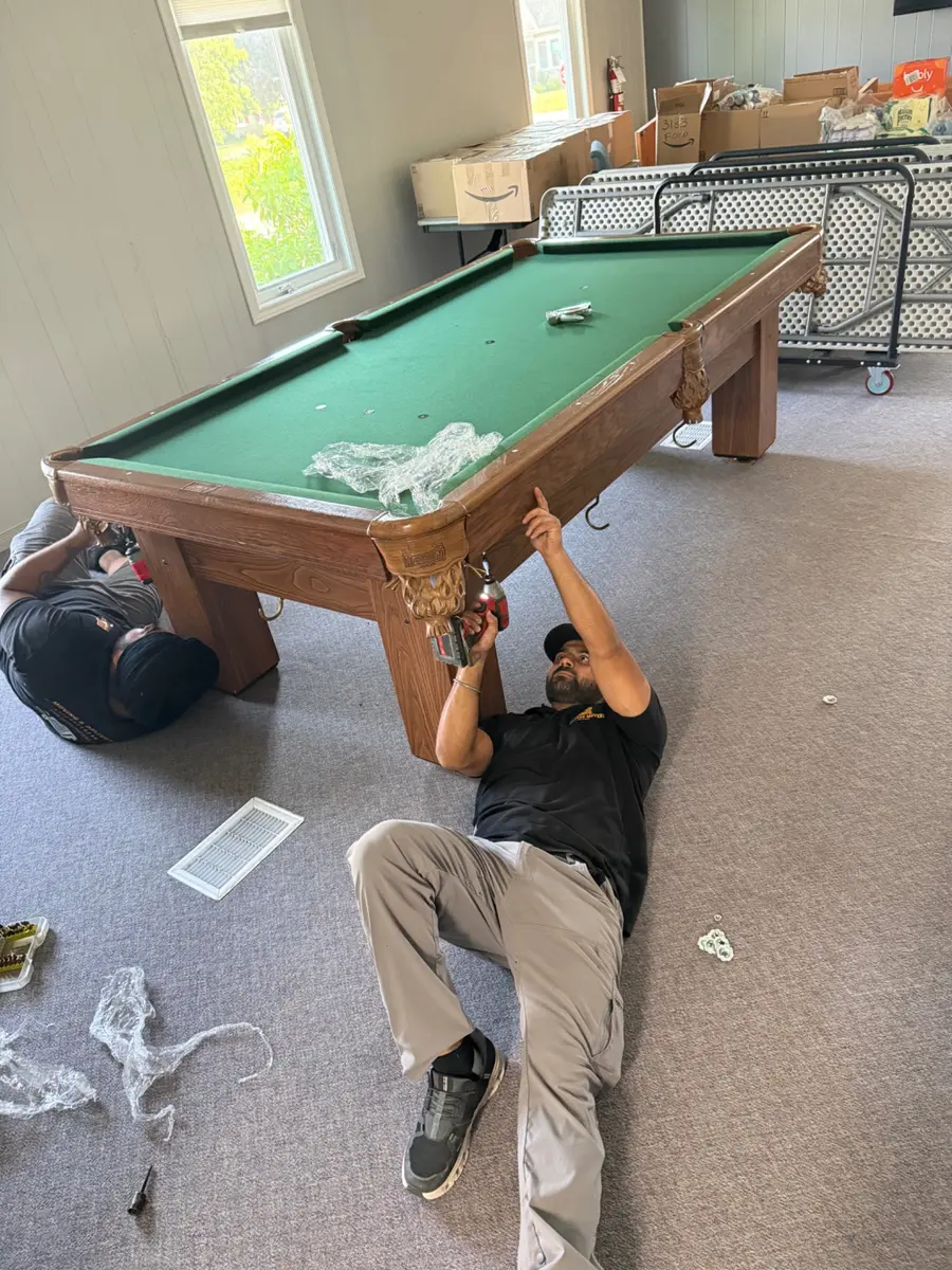Installing pool table rails and hardware