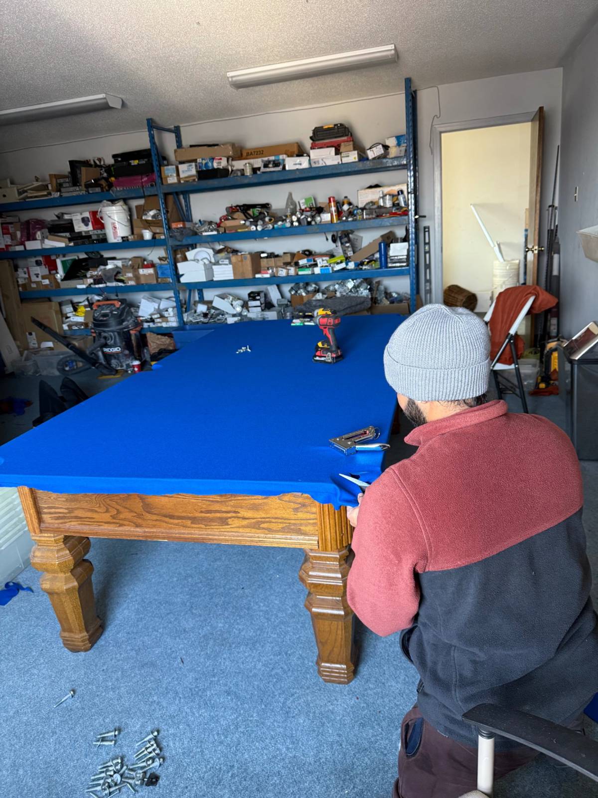Hamilton Pool Table Cushion Replacement, Refelting and Leveling